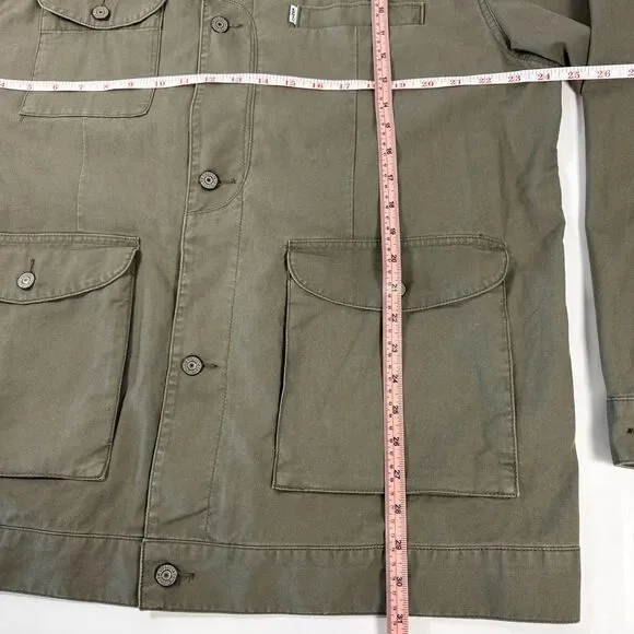 Levi's Men's XXL Field Jacket Olive Brown Canvas Utility Cargo Chore Coat Shell - Picture 9 of 10